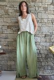 Rustic Nature Bubble Cotton Split Kick Pant Washed Lawn